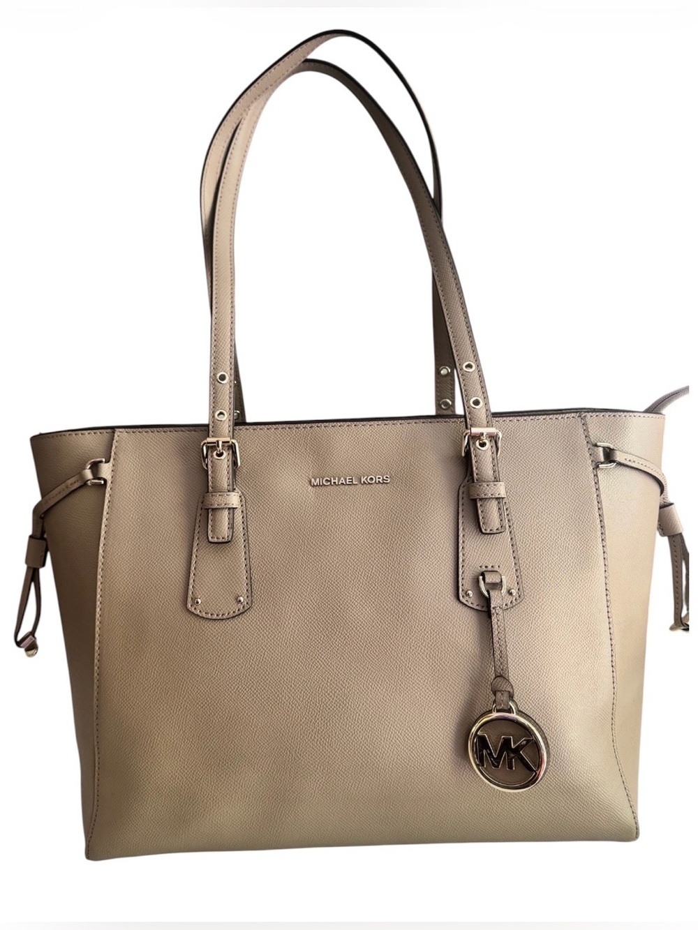Michael Kors Voyager Medium Crossgrain Leather Tote Bag - Picture 15 of 16